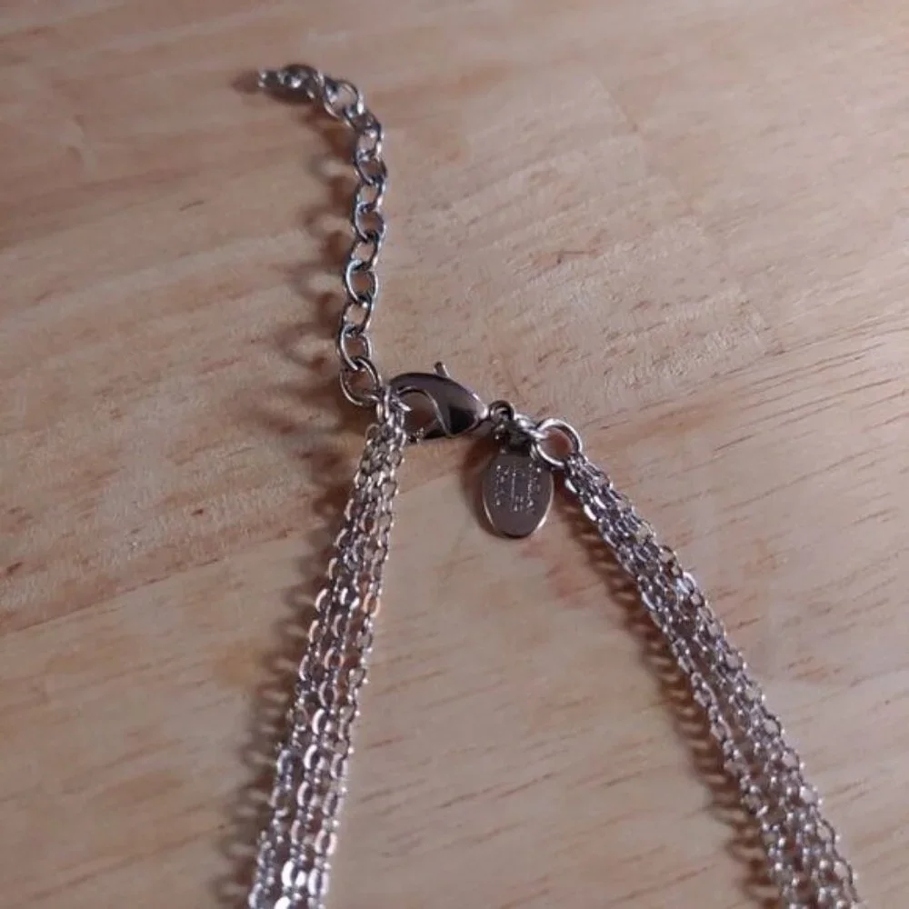 Choker necklaces - lot of two.cor, silver, rhinestone lobster claw